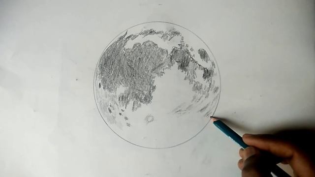 How to draw moon;Realistic moon with pencil sketch , смотреть онлайн