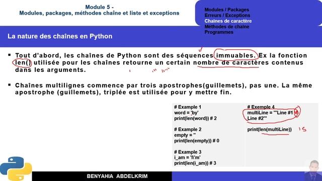 leçon python N°32 Module 5 La nature des chaînes en python смотреть онлайн
