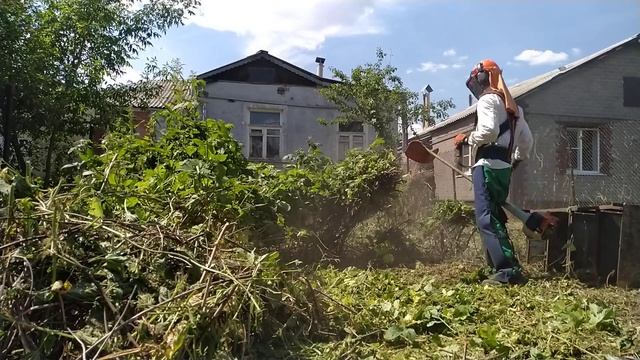 Покос stihl fs450 хмели-сунели с малиной мульчирующим диском смотреть онлайн