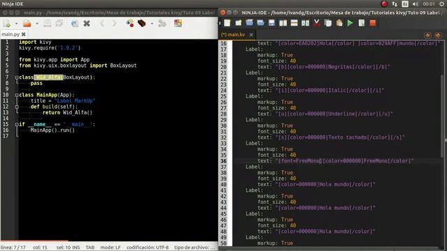 Kivy en español 11 Markup text Label смотреть онлайн