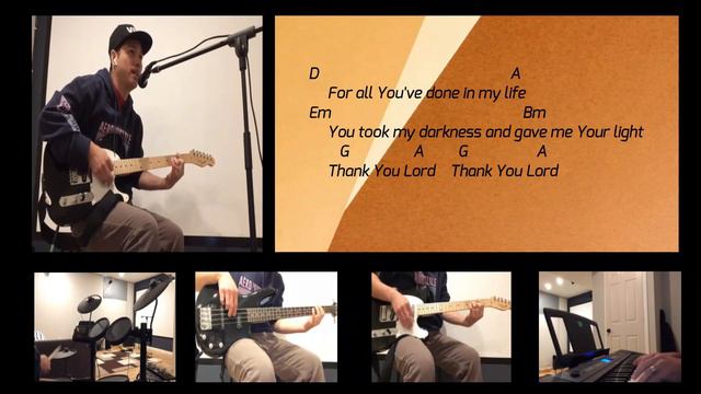 How to play Thank you Lord cover Key of D with Lyrics / Chords смотреть онлайн