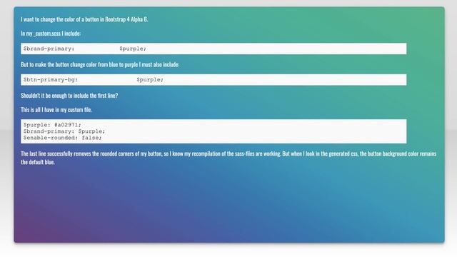 Change background color of button in Bootstrap 4 смотреть онлайн
