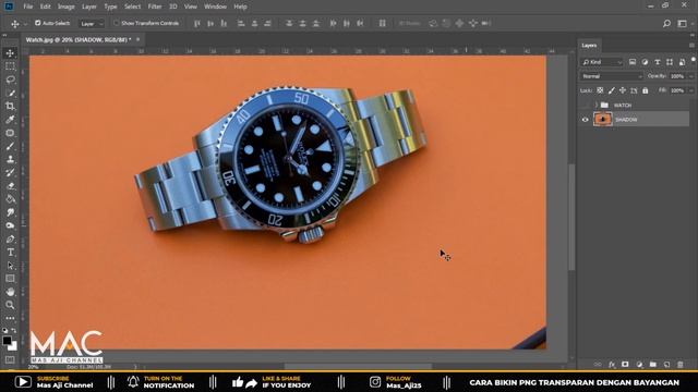 Cara Bikin PNG Transparan Dengan Bayangan Di Photoshop