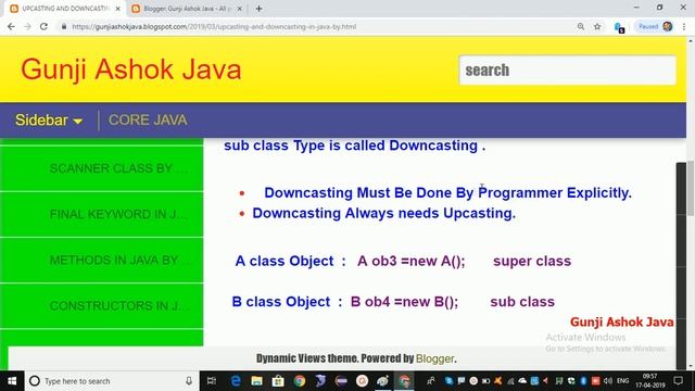 Upcasting & Downcasting In Java In Telugu By Gunji Ashok смотреть онлайн