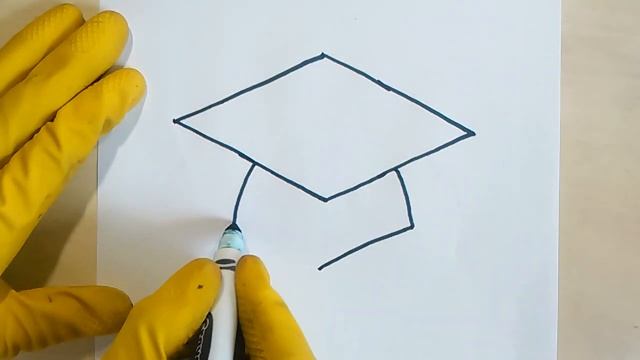Step-by- Instructions for How to Draw a Graduation Cap? Hat real easy cake scroll Highschool Colleg смотреть онлайн