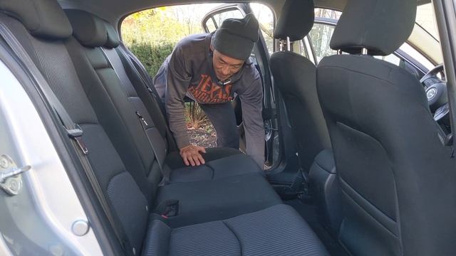 How to fold seat backs COMPLETELY flat in a Mazda 3 for car camping смотреть онлайн