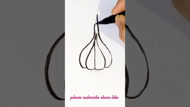 How to Draw garlic ? very easy|| step by step|| смотреть онлайн