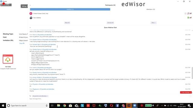 edWisor Mentor Hours | 05 Sep 2019 | Data Science Query Resolution Session | Mr. Ravi Shekhar смотреть онлайн