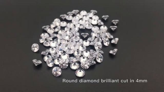3A Quality Cubic Zirconia White Color Round Diamond Brilliant cut 4mm Gemstones смотреть онлайн