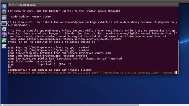 Blender in Ubuntu 16.4 смотреть онлайн