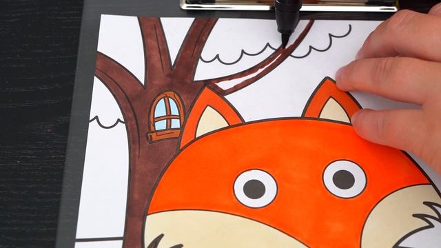 Coloring Cute Fox Crayola Coloring Page Prismacolor Paint Markers | KiMMi THE CLOWN смотреть онлайн