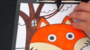 Coloring Cute Fox Crayola Coloring Page Prismacolor Paint Markers | KiMMi THE CLOWN