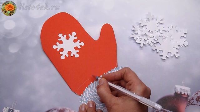 Новогодняя открытка своими руками | Как сделать открытку из бумаги на Новый год | DIY смотреть онлайн