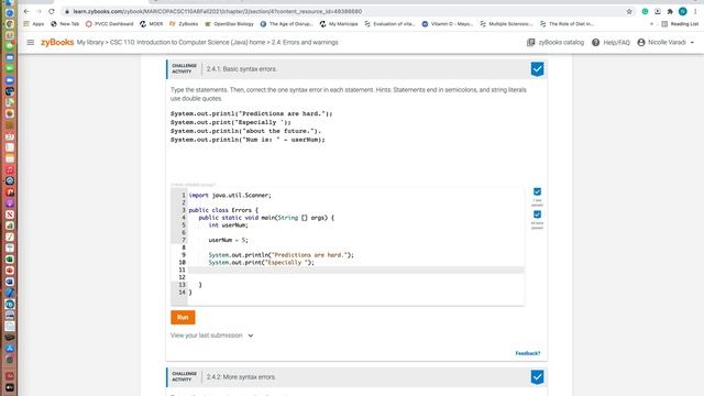 Challenge Activity 2.4.1: Basic syntax errors. смотреть онлайн