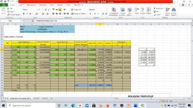 Pemrograman Exel untuk Tabel Koreksi Poligon Tertutup смотреть онлайн