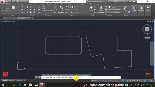 How to use fillet command in AutoCAD 2016 || AutoCAD tutorial in hindi смотреть онлайн