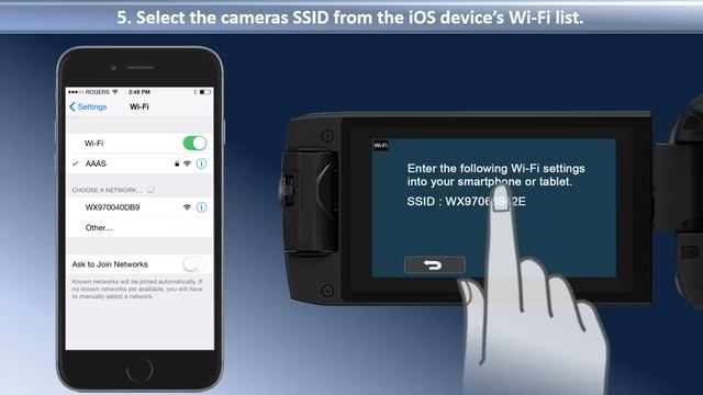 Panasonic - Camcorders - HC-WX970, HC-VX870K, HC-V770K - Connecting an iOS device using SSID. смотреть онлайн