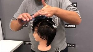 Короткая каскадная стрижка с удлиненным затылком. Павел Охапкин.