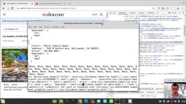 Scraping real estate properties data from realtor.com in ONE LINE OF CODE within a SCRAPY Shell смотреть онлайн