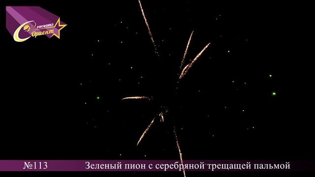 Зеленый пион с серебряной трещащей пальмой в центре с серебряным хвостом №113 смотреть онлайн