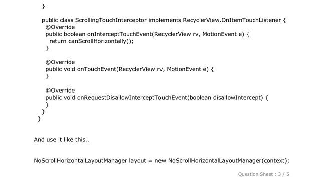 Android : How to disable scrolling of RecyclerView except programmatically смотреть онлайн