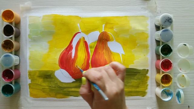 Урок рисования "НАТЮРМОРТ С ГРУШАМИ" смотреть онлайн