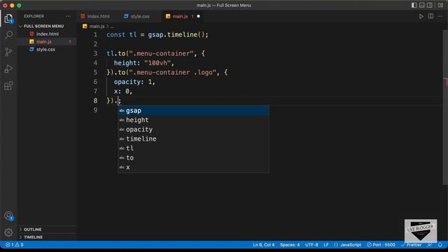 [FULL VIDEO] How To Design A Full Screen Animated Nav Menu Using GSAP