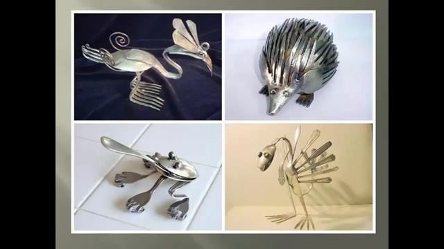 Оригинальные поделки из столовых приборов смотреть онлайн