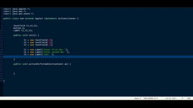 Applet - Programming in java - Sum of two numbers смотреть онлайн