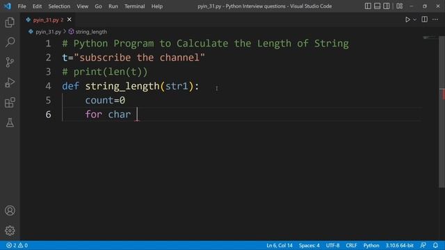 Calculate Length of String | Python in Telugu смотреть онлайн
