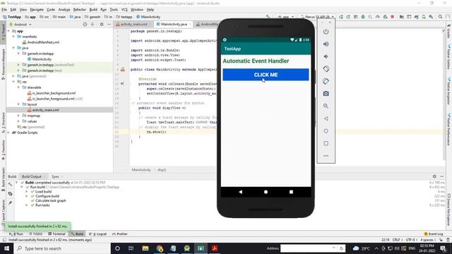 Hello World Android Studio | Android Hello World Program | Android Button Example onclick смотреть онлайн
