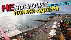 НЕ вонючие пляжи Адлера. Пляжи с песком и не только. Адлер. Сочи. Август 2024.