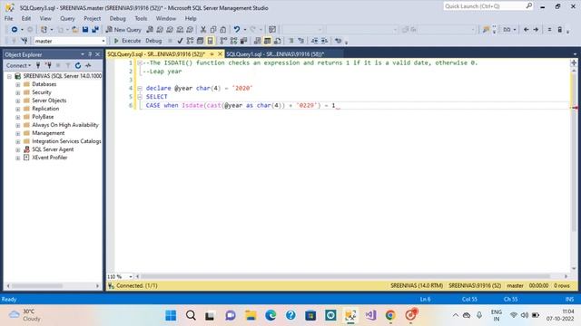 Most Asked question in interview of SQL developer | How to find a year is a leap year or not in sql смотреть онлайн