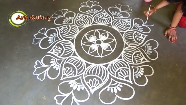 Big Beautiful Rangoli designs | Innovative Alpana design | Amazing art смотреть онлайн