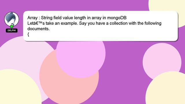 Array : String field value length in array in mongoDB смотреть онлайн