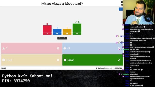 Python Kvíz Kahoot-on !discord !feladat смотреть онлайн