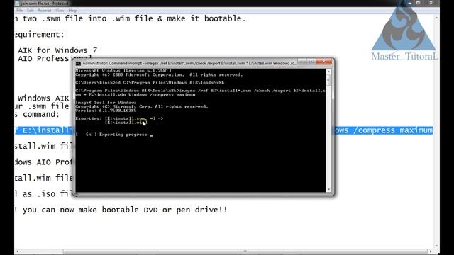 Two .swm file merge or join into a single .wim File смотреть онлайн