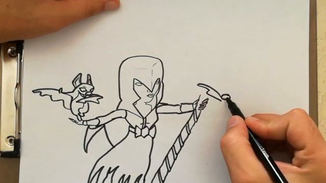 COMO DIBUJAR A LA BRUJA NOCTURNA - CLASH ROYALE / how to draw night witch - clash royale смотреть онлайн