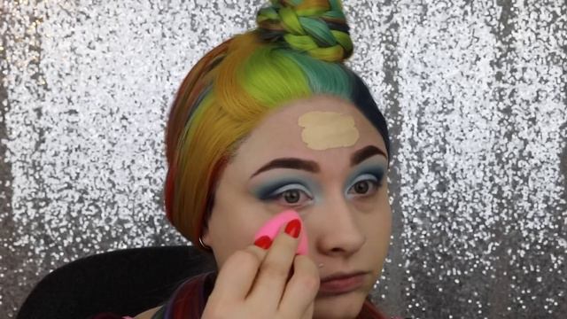 Grungy Makeup Tutorial | RAINBOW HAIR INSPIRED GLOSSY LIPS | Grungy Chill Makeup BLUE BLOOD PALETTE