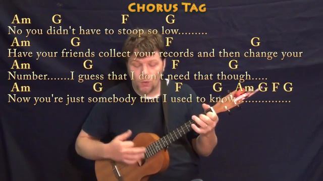 Somebody That I Used to Know (Goyte) Bariuke Cover Lesson in Am with Chords/Lyrics смотреть онлайн
