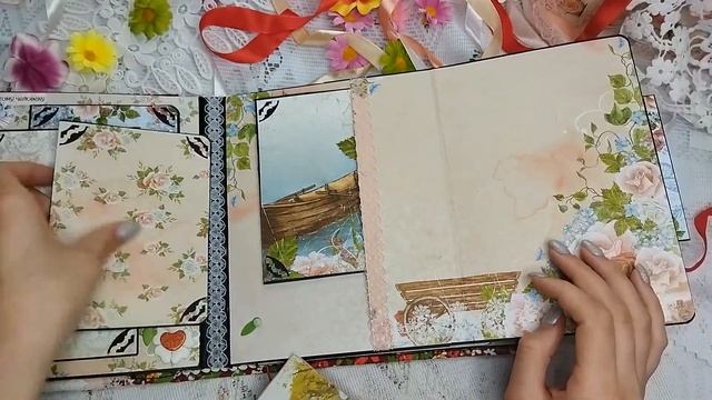 Обзор фотоальбома в технике скрапбукинг 