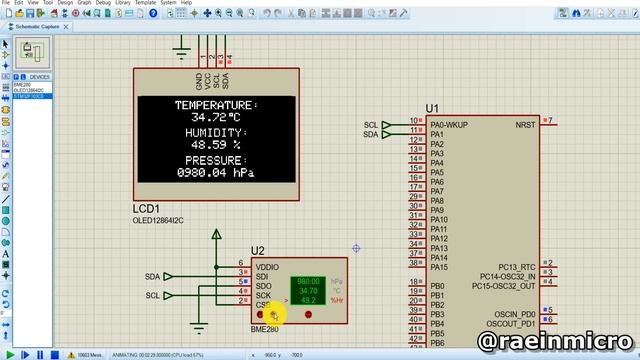 STM32 Microcontroller with SSD1306 OLED and BME280 sensor смотреть онлайн