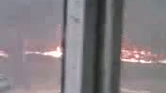 Пожар в больнице 8 (Воронеж)-вид из окна 2 смотреть онлайн