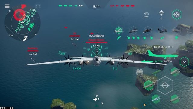 New Bomber Tu-95MS Bear-H. Ace Combat Control Full Gameplay - Modern Warships Alpha Test смотреть онлайн