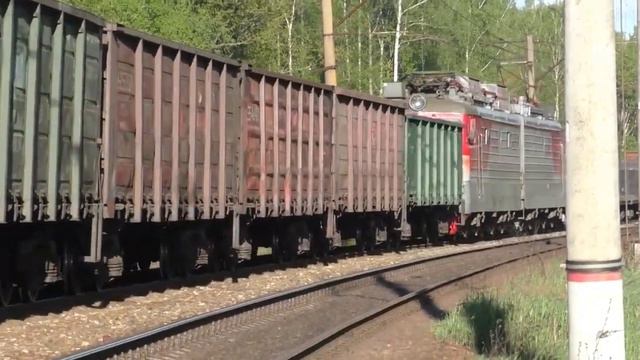 Соединённый грузовой поезд! Электровозы ВЛ10-829 + ВЛ10У-350 с грузом, БМО ж/д , 16 мая 2021 г. смотреть онлайн