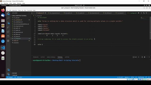 Array Basics in Shell Scripting | Shell Scripting Tutorial for Beginners смотреть онлайн