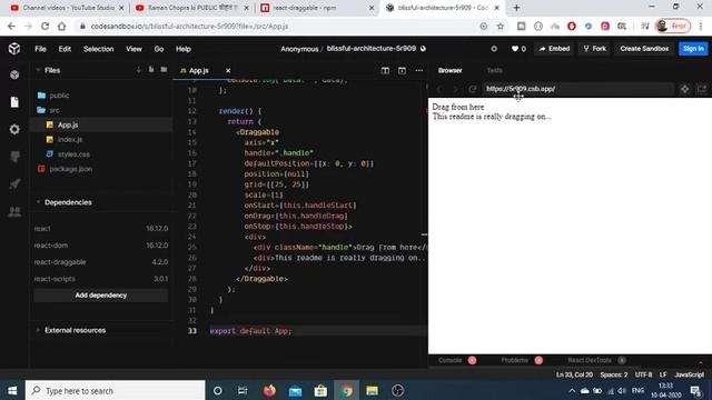 React.js Drag and Drop Component Tutorial Example Using React-Draggable Node Library смотреть онлайн