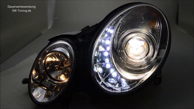 SW-Light Scheinwerfer Mercedes Benz E-Klasse W211 06-08 chrome Facelift SW-Tuning