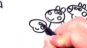 Baby Draw | Daddy Pig fell in a puddle - Learn Drawing