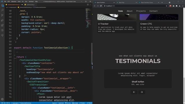 #06 Complete React Portfolio Website Project | Home (testimonial section) смотреть онлайн